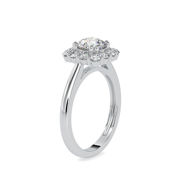 1.51Ct Round Cut Halo Lab-Grown Diamond Gold Ring