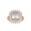 4.82Ct Emerald Cut Halo Lab-Grown Diamond Gold Ring
