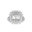 4.82Ct Emerald Cut Halo Lab-Grown Diamond Gold Ring