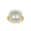 4.82Ct Emerald Cut Halo Lab-Grown Diamond Gold Ring