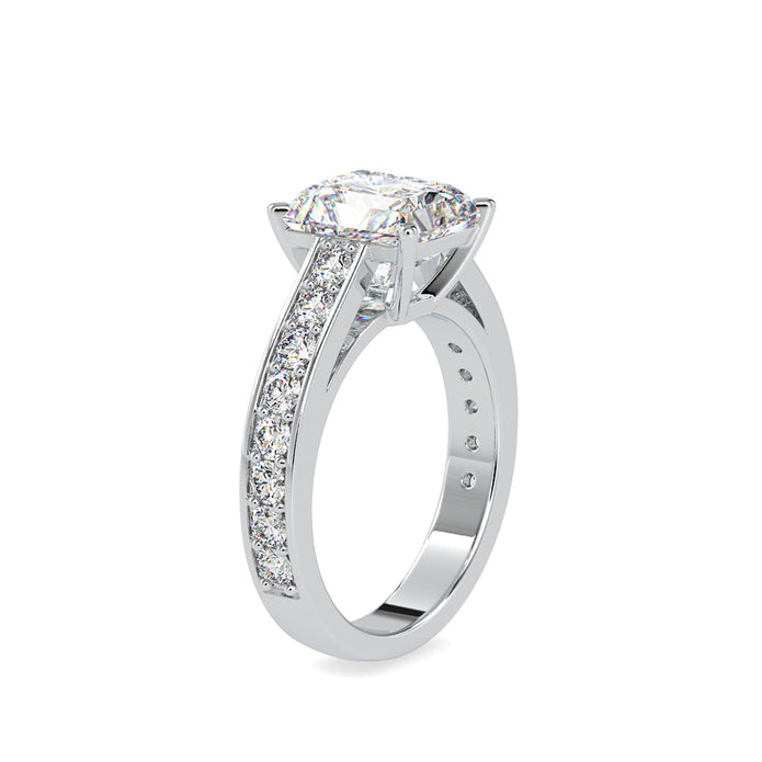 3.94Ct Radiant Cut Solitaire Lab-Grown Diamond Gold Ring