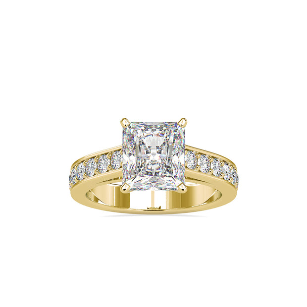 3.94Ct Radiant Cut Solitaire Lab-Grown Diamond Gold Ring