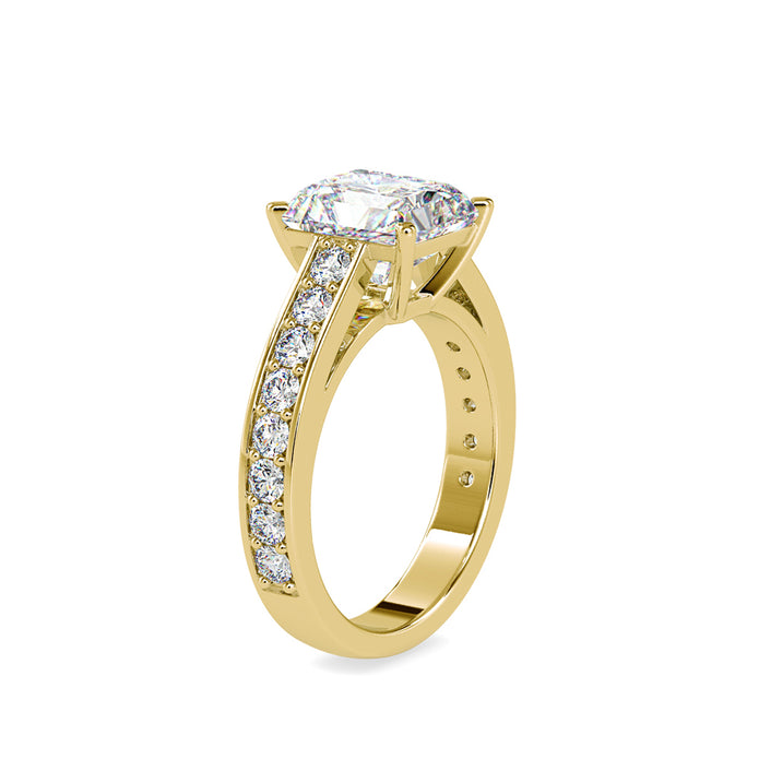 3.94Ct Radiant Cut Solitaire Lab-Grown Diamond Gold Ring