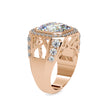 14.03Ct Emerald Cut Bezel Halo Lab-Grown Diamond Gold Ring