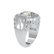 14.03Ct Emerald Cut Bezel Halo Lab-Grown Diamond Gold Ring
