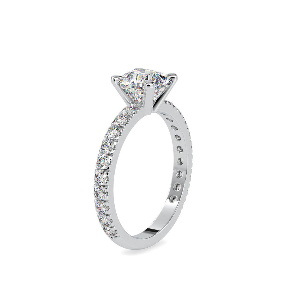2.61Ct Cushion Cut Solitaire Lab-Grown Diamond Gold Ring
