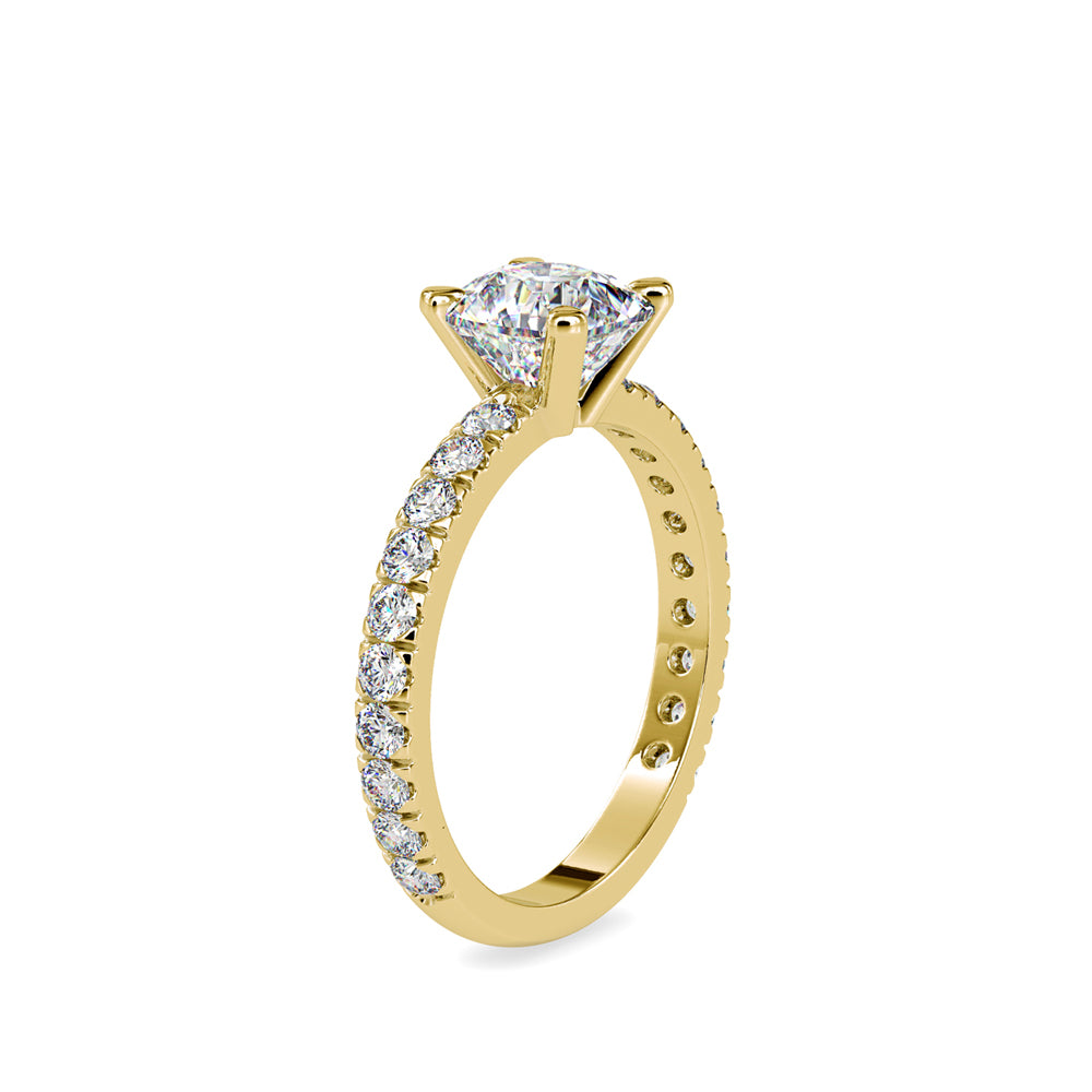 2.61Ct Cushion Cut Solitaire Lab-Grown Diamond Gold Ring