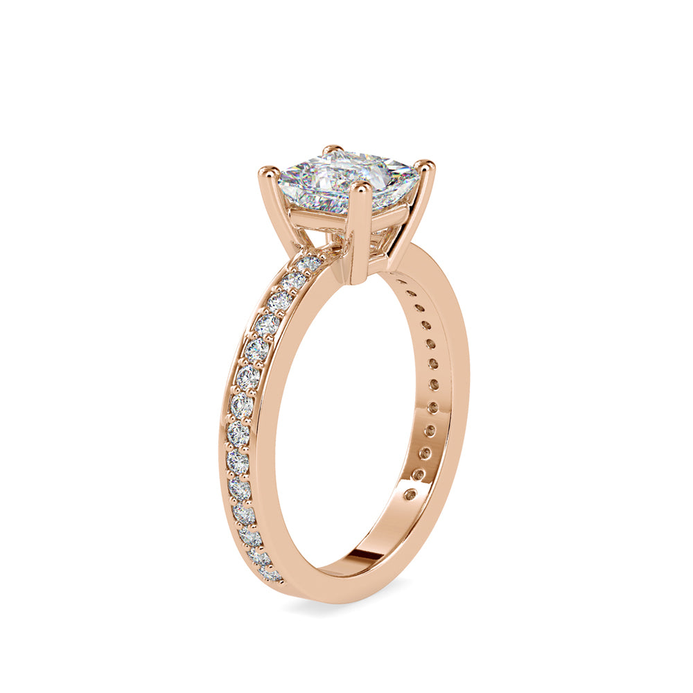 1.68Ct Princess Cut Solitaire Lab-Grown Diamond Gold Ring