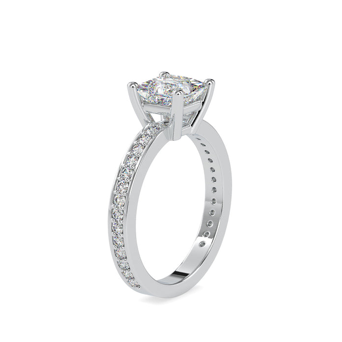 1.68Ct Princess Cut Solitaire Lab-Grown Diamond Gold Ring