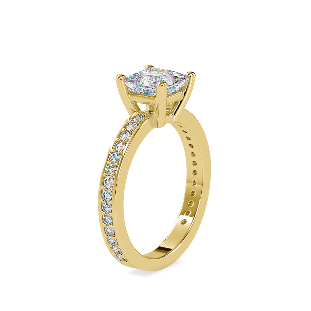 1.68Ct Princess Cut Solitaire Lab-Grown Diamond Gold Ring