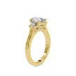 2.04Ct Oval Cut Three Stone Lab-Grown Diamond Gold Ring