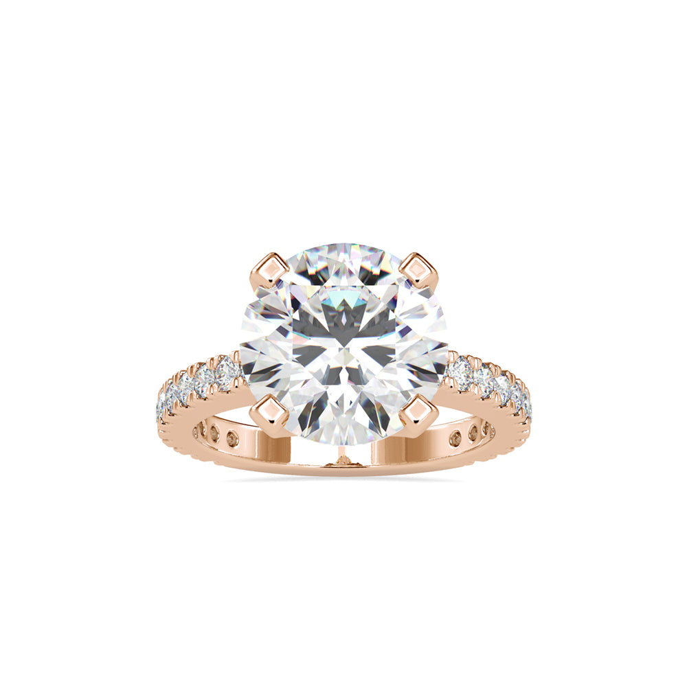 4.99Ct Round Cut Solitaire Lab-Grown Diamond Gold Ring