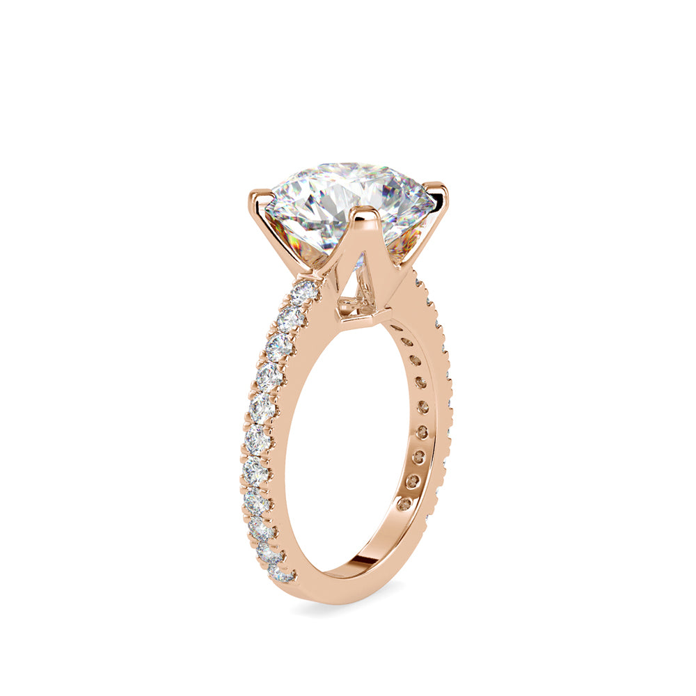 4.99Ct Round Cut Solitaire Lab-Grown Diamond Gold Ring
