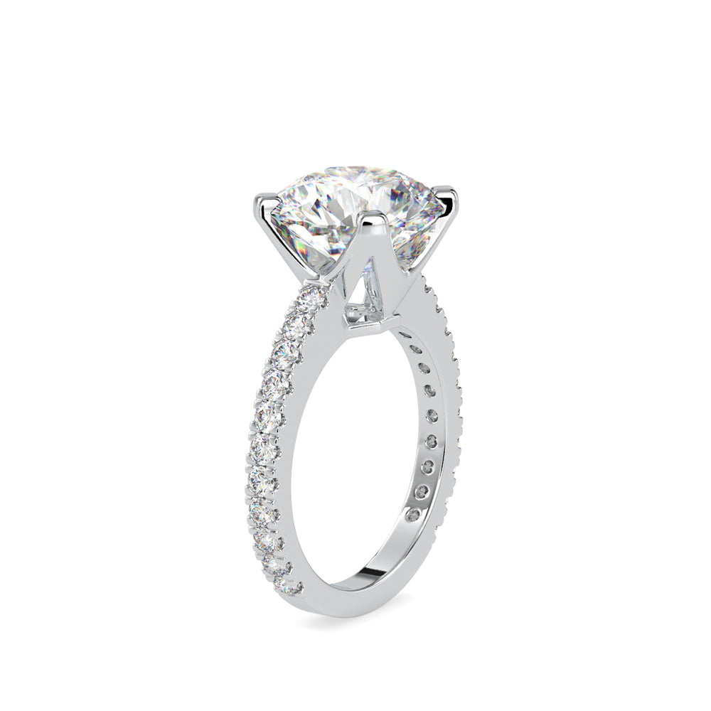 4.99Ct Round Cut Solitaire Lab-Grown Diamond Gold Ring