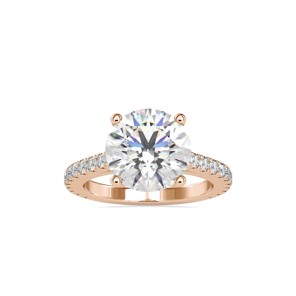 5.02Ct Round Cut Solitaire Lab-Grown Diamond Gold Ring