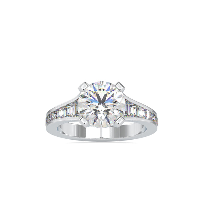 3.68Ct Round Cut Solitaire Lab-Grown Diamond Gold Ring