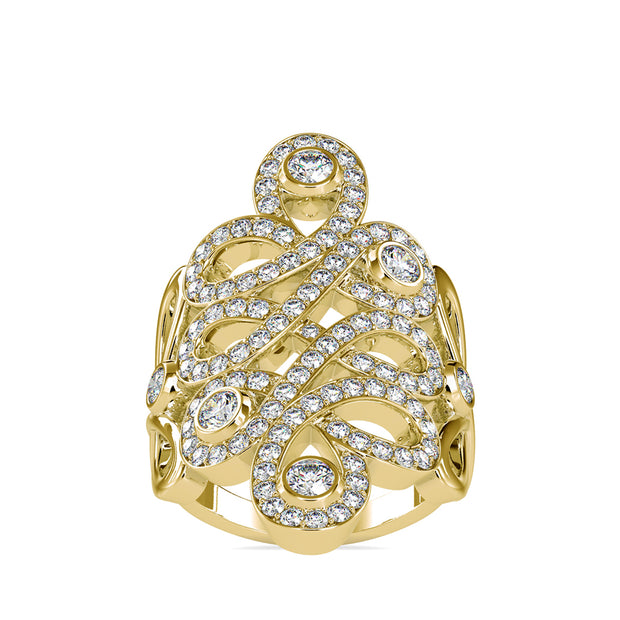 1.48Ct Cluster Lab-Grown Diamond Gold Ring