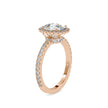 3.04Ct Cushion Cut Halo Lab-Grown Diamond Gold Ring