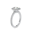 3.04Ct Cushion Cut Halo Lab-Grown Diamond Gold Ring