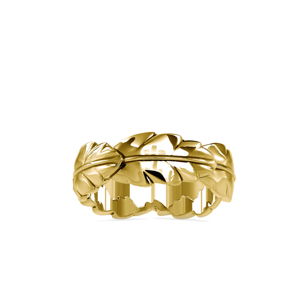 Nature Inspired Leaf Style Gold Ring