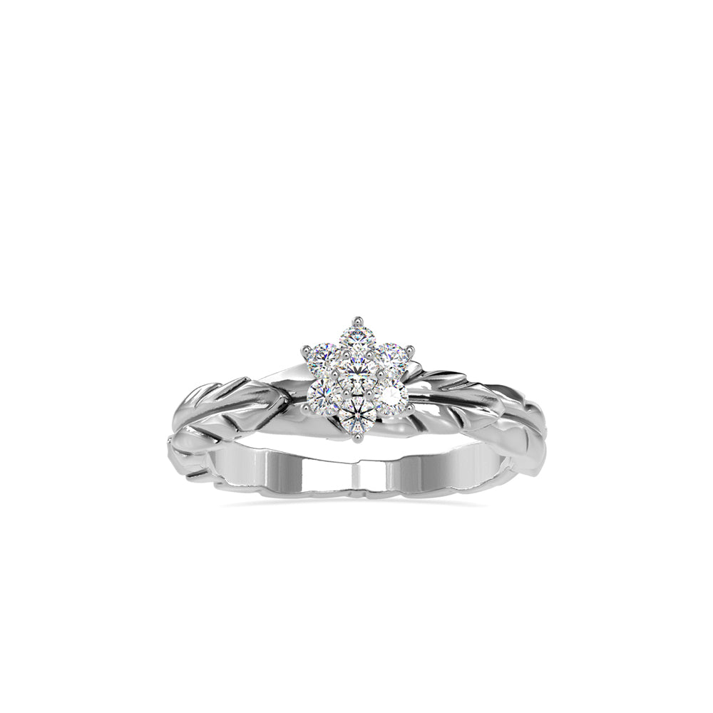 0.18Ct Floral Cluster Lab Grown Diamond Gold Ring