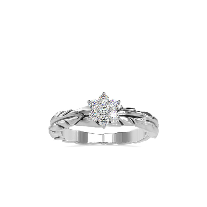 0.18Ct Floral Cluster Lab Grown Diamond Gold Ring