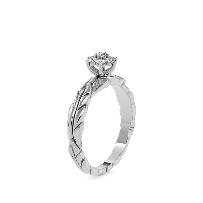 0.18Ct Floral Cluster Lab Grown Diamond Gold Ring