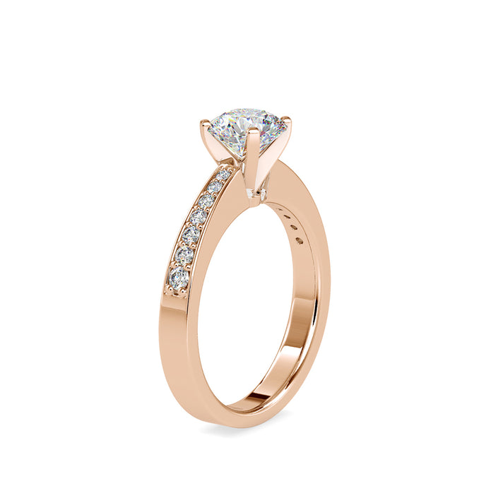 1.08Ct Round Cut Solitaire Lab Grown Diamond Gold Ring