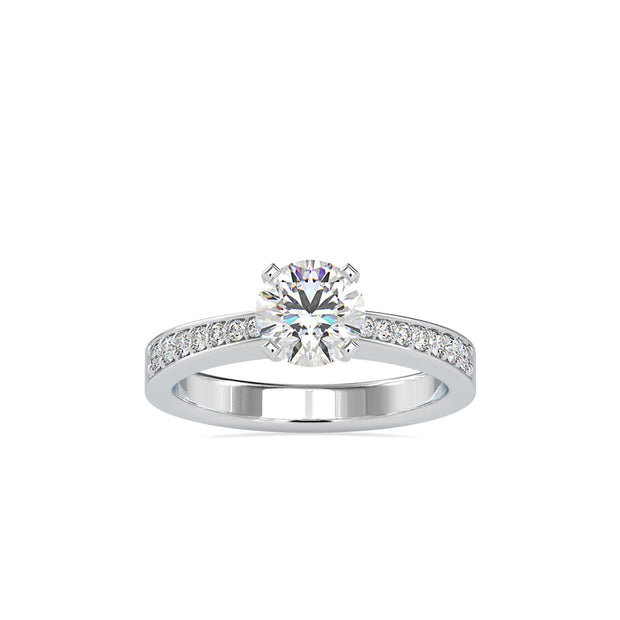1.08Ct Round Cut Solitaire Lab Grown Diamond Gold Ring
