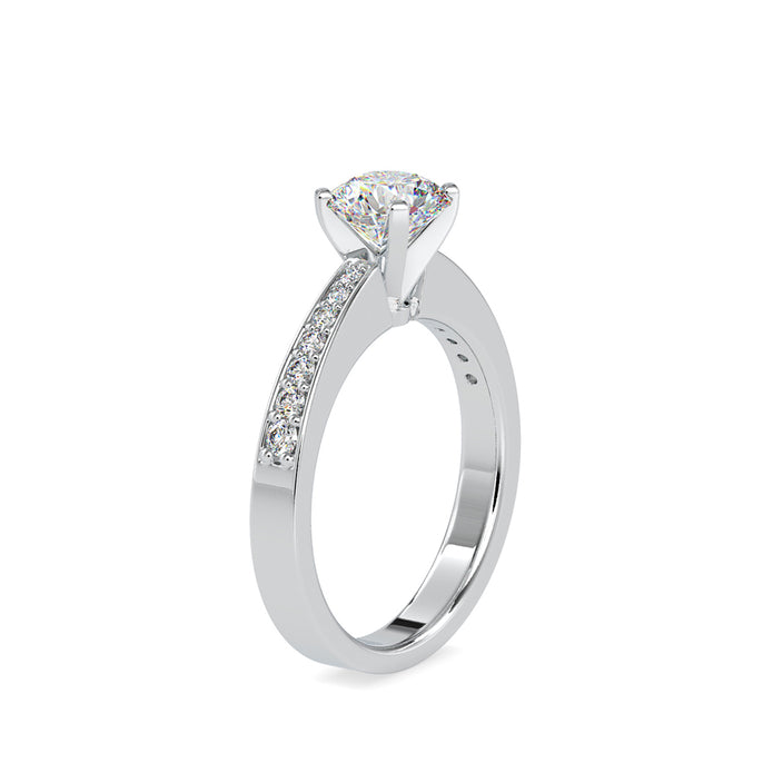 1.08Ct Round Cut Solitaire Lab Grown Diamond Gold Ring