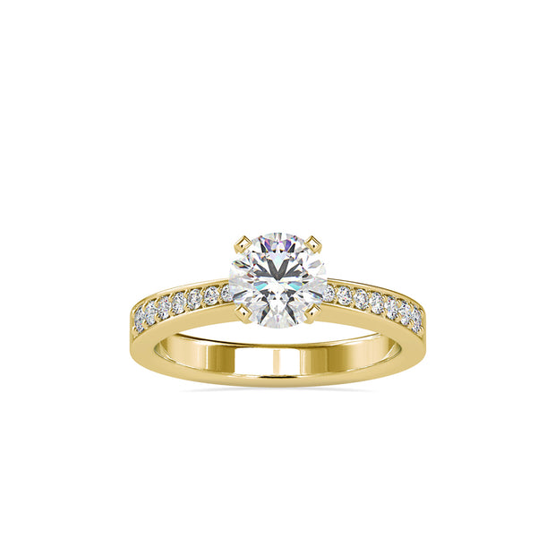1.08Ct Round Cut Solitaire Lab Grown Diamond Gold Ring