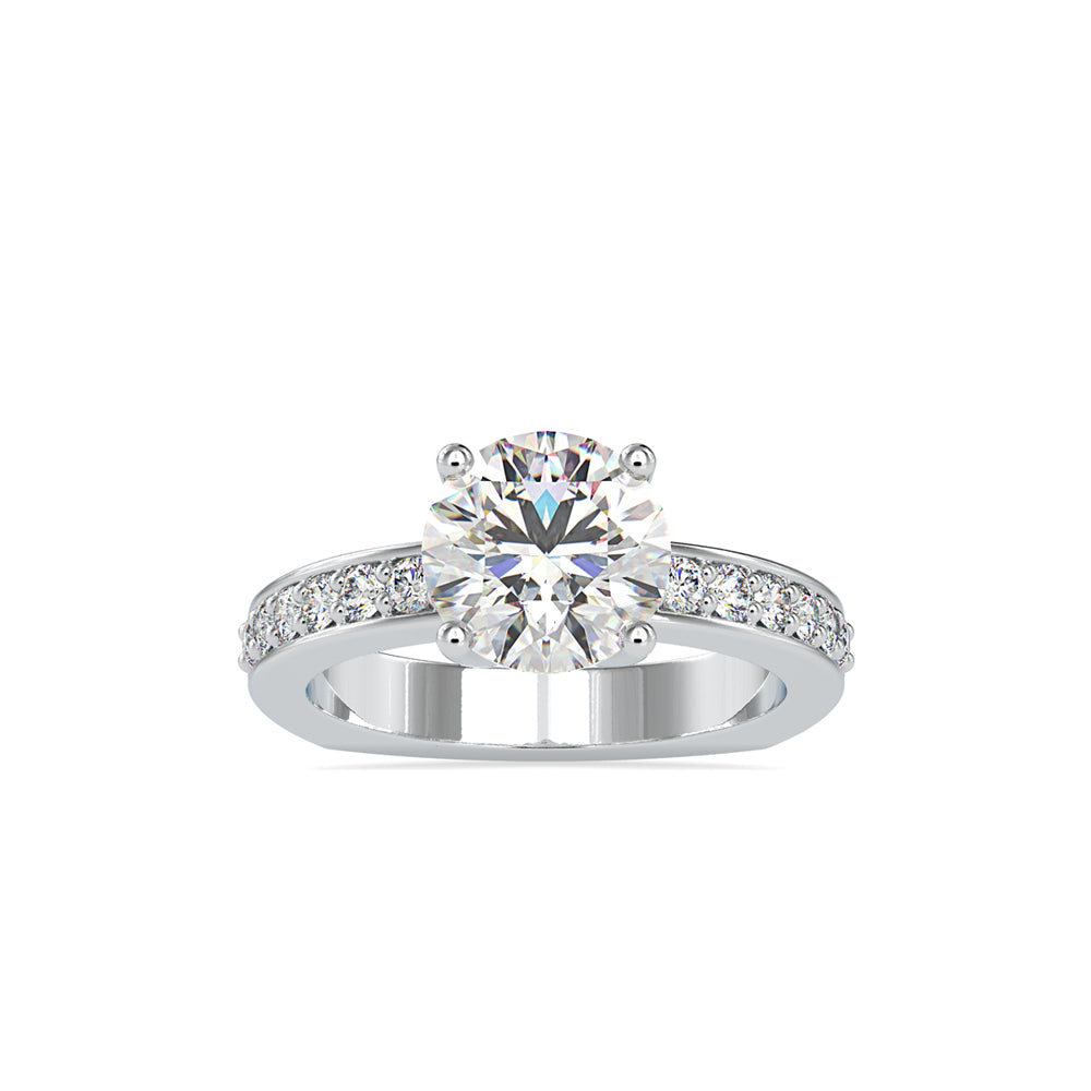 2.11Ct Round Cut Solitaire Lab Grown Diamond Gold Ring