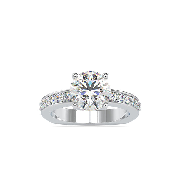 2.11Ct Round Cut Solitaire Lab Grown Diamond Gold Ring