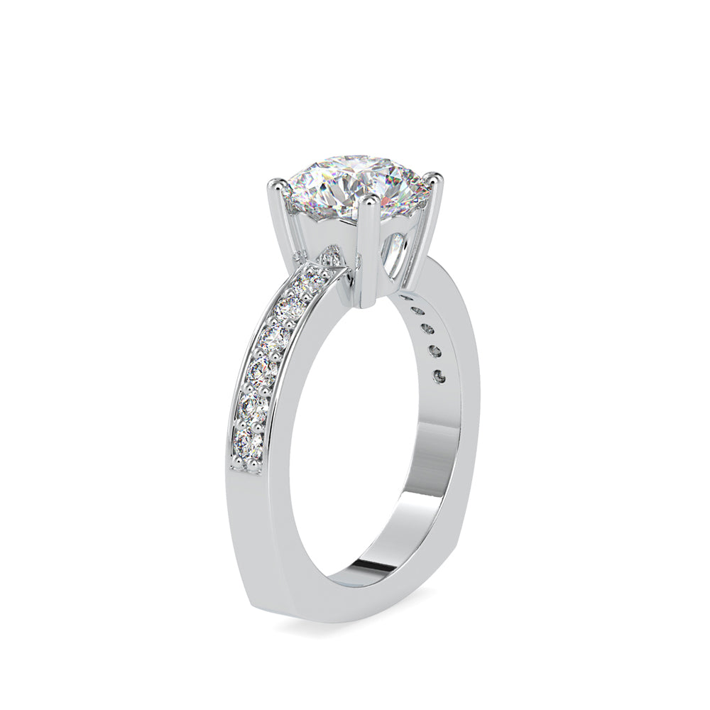 2.11Ct Round Cut Solitaire Lab Grown Diamond Gold Ring