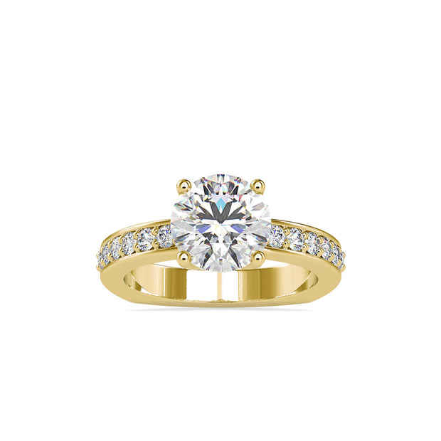 2.11Ct Round Cut Solitaire Lab Grown Diamond Gold Ring
