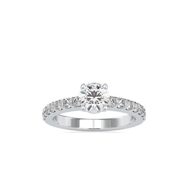 1.05Ct Round Cut Solitaire Lab Grown Diamond Gold Ring