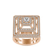 1.76Ct Princess Cut Halo Lab Grown Diamond Gold Ring