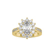 2.41Ct Oval Cut Halo Lab Grown Diamond Gold Ring