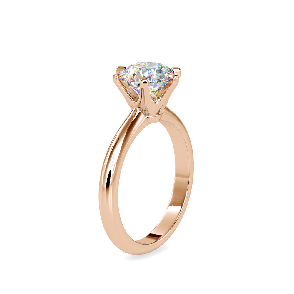 round cut solitaire diamond ring in rose gold