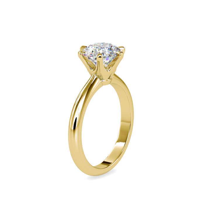 1.62Ct Round Cut Solitaire Lab Grown Diamond Gold Ring