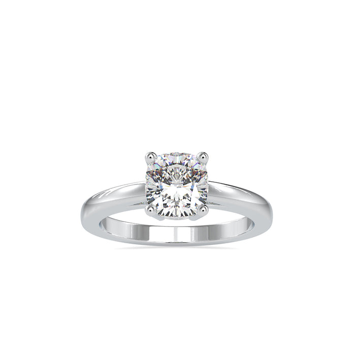 1.39Ct Cushion Cut Solitaire Lab Grown Diamond Gold Ring