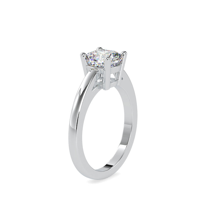 1.39Ct Cushion Cut Solitaire Lab Grown Diamond Gold Ring