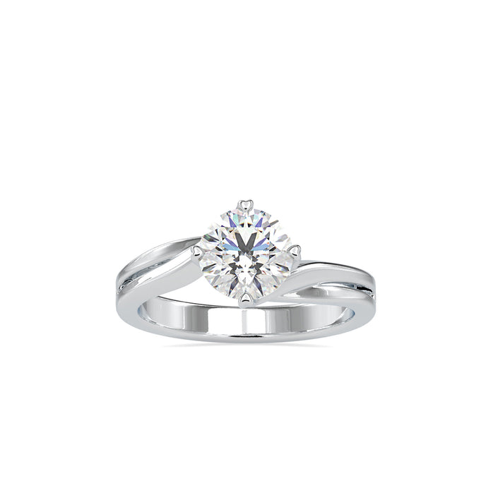 1.19Ct Round Cut Bypass Solitaire Lab Grown Diamond Gold Ring