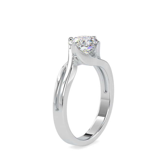 1.19Ct Round Cut Bypass Solitaire Lab Grown Diamond Gold Ring