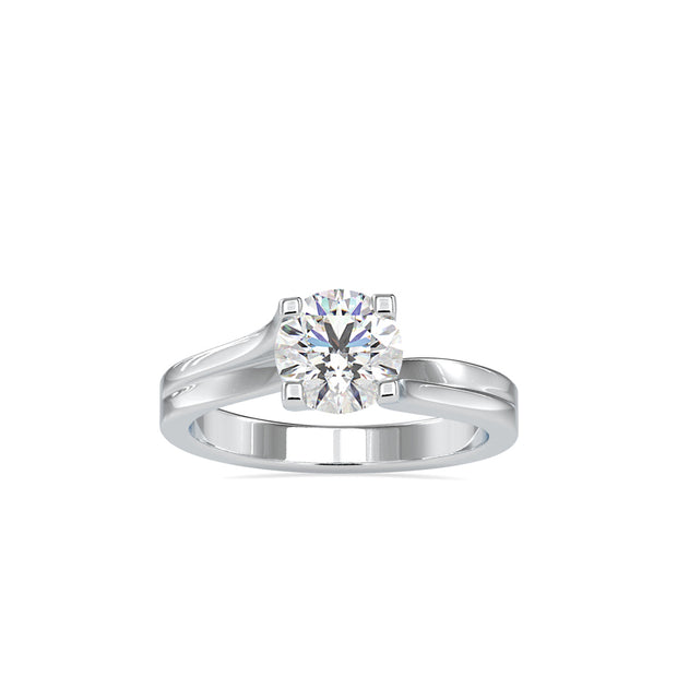 1.19Ct Round Cut Solitaire Tension Style Lab Grown Diamond Gold Ring