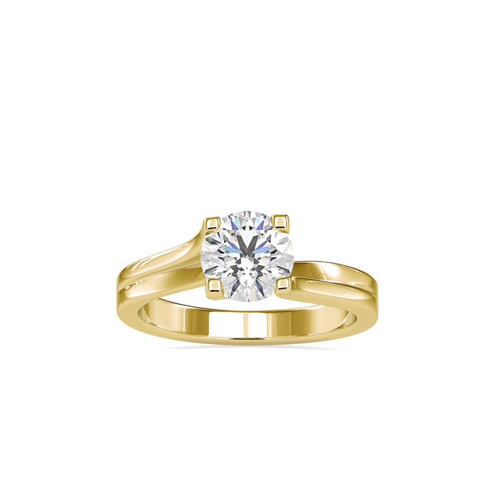 1.19Ct Round Cut Solitaire Tension Style Lab Grown Diamond Gold Ring