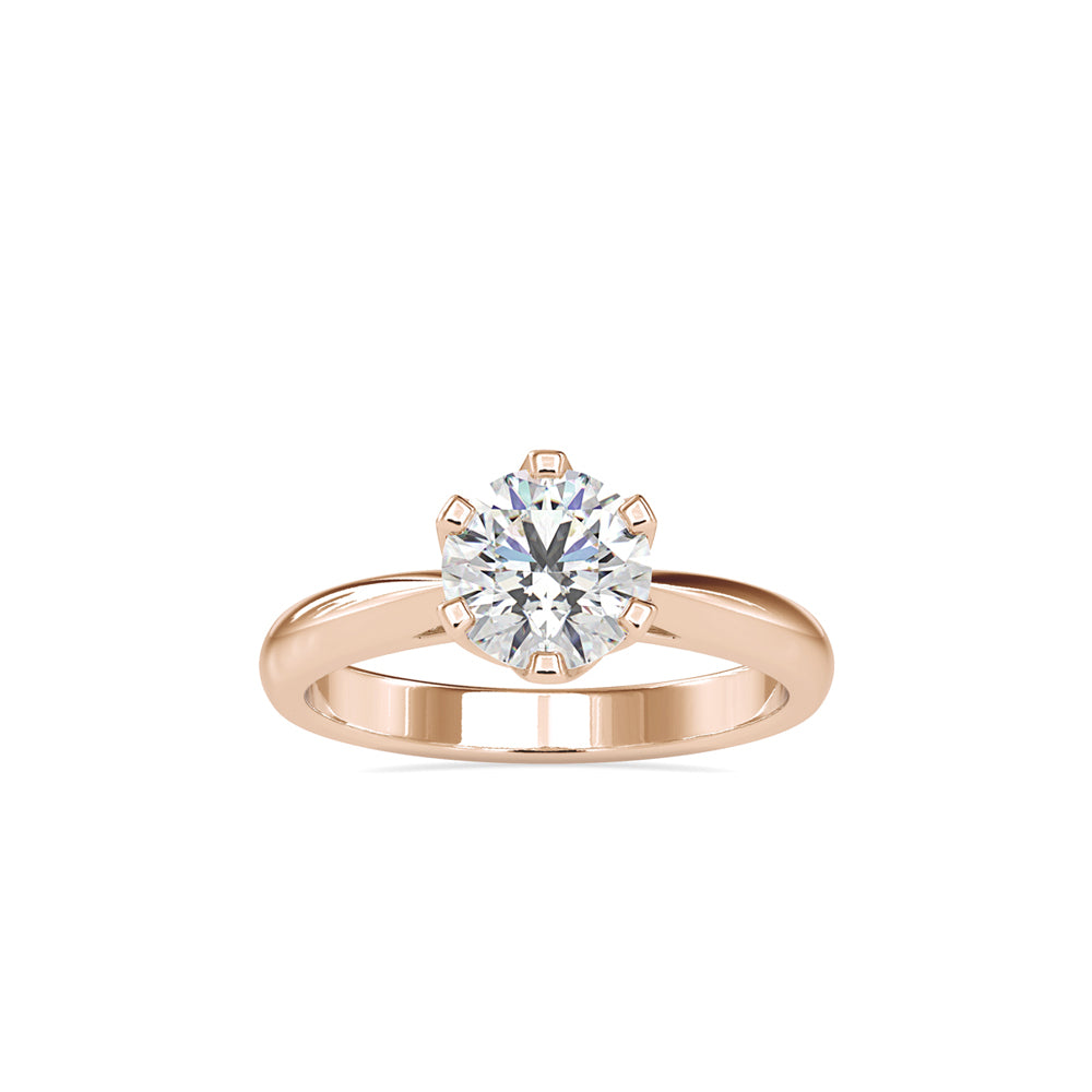 1.20Ct Round Cut Solitaire Lab Grown Diamond Gold Ring