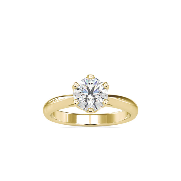 1.20Ct Round Cut Solitaire Lab Grown Diamond Gold Ring