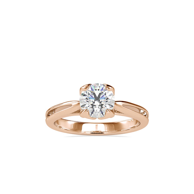 1.19Ct Round Cut Prong Set Lab Grown Diamond Gold Ring