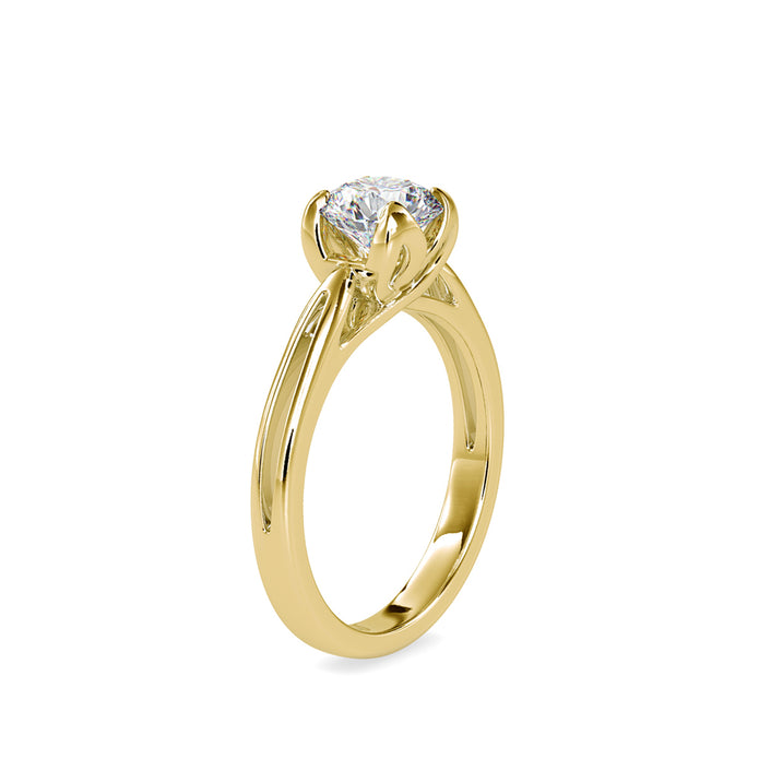 1.19Ct Round Cut Prong Set Lab Grown Diamond Gold Ring